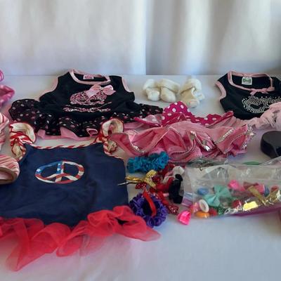 Dog Outfits (small to medium), Leashes, Bows, 2 Washable Diapers