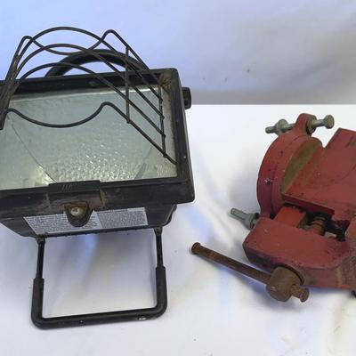 Regent Lighting Work Light & Vintage Colombian Red Arrow Bench Vise 31/2 “