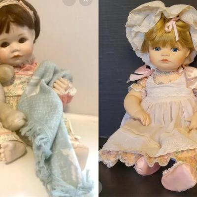 1990 Heritage Porcelain Dolls - “Jessica” and “Sara” by Connie Walser Derek (New)