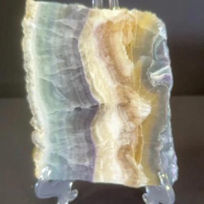 Rainbow Fluorite Polished Slab