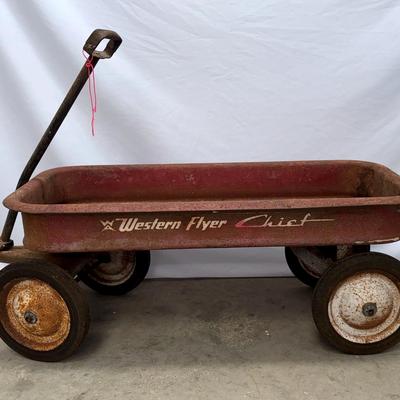  Vintage Western Flyer Chief Red Wagon 