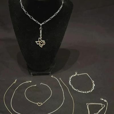 James Avery sterling Silver: I love Texas pendant and assortment of chains.