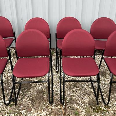 Burgundy Fabric Clinton F-Series C-40F armless side chair 