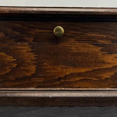 Solid Wood Hinged Storage Box with Brass Knob