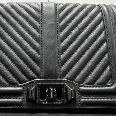 Rebecca Minkoff Love Quilted Leather Crossbody – Black w/ Gunmetal Chain