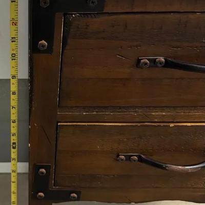 Solid Wood Two-Drawer Accent Table / Nightstand