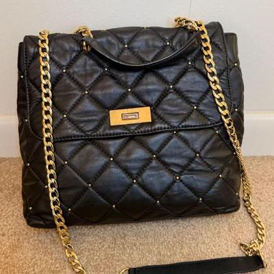 Isaac Mizrahi Live! diamond-quilted and studded crossbody bag 