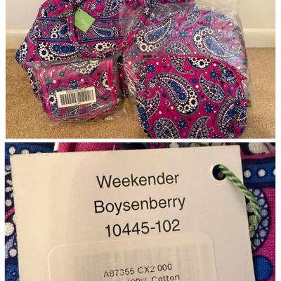 Vera Bradley Boysenberry duffel, wallet and purse (NWT) 