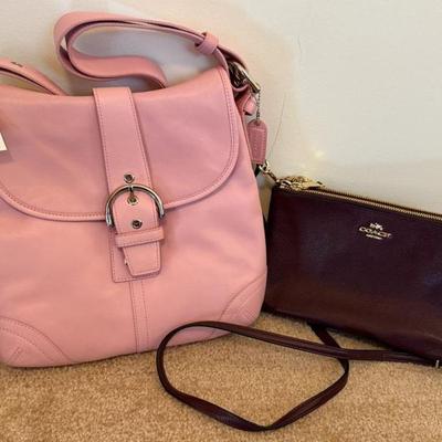Coach pink leather purse (NWT) and burgundy leather crossbody 