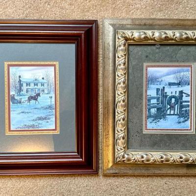 Small framed Robert A. Tino prints, signed and annotated on back 