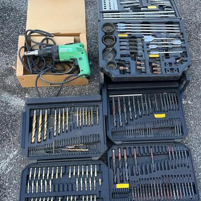Hitachi Electric Screwdriver with Large Drill Bit Assortment