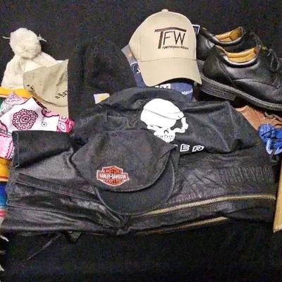 Harley-Davidson Leather Chaps with Hats, Beanies & Riding Accessories