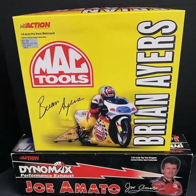 Vintage Bryan Ayers Pro-Stock Motorcycle & Joe Amato Dragster