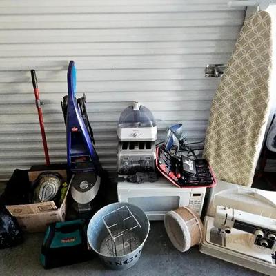 New Home Sewing Machine, Task Force Tools, Bissell Steam Cleaner & GE Microwave