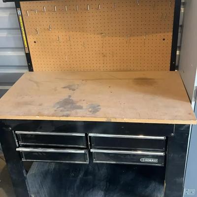 Kobalt Workbench with Pegboard Back and Drawers