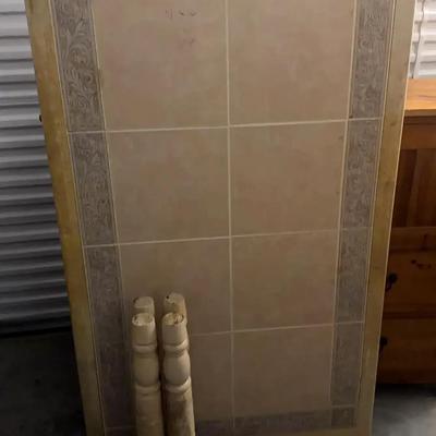 White Decorative Tile-Top Table