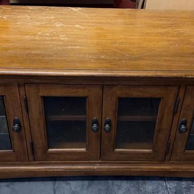 Entertainment Cabinet with Glass Panel Doors
