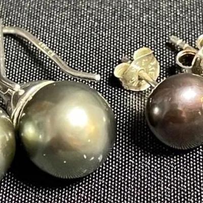 Sterling Pearl Earrings (2 Pairs)