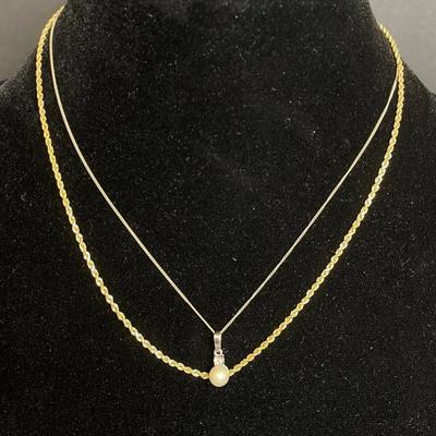 14K Chain & 8K W/ Pendent Necklace 