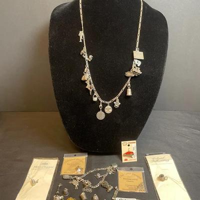 Sterling Silver Charm Necklace & Charms