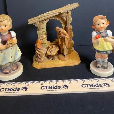 Anri Nativity Scene & Hummel Figurines 
