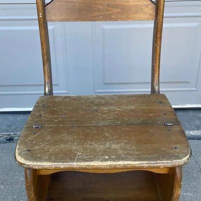 Antique Library Step Chair