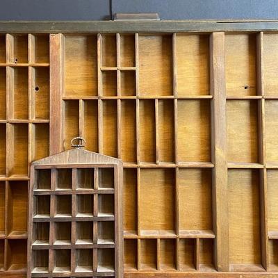 Antique Printers Tray & Mini Shadow Box