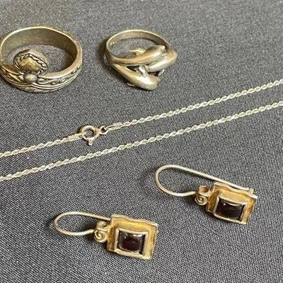 Sterling Silver Earrings, Ring & Bracelet (16.6 g)