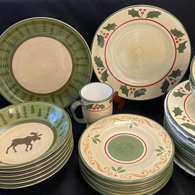 Home Victorian Holly Dishes & Libby Kustic Lodge Dishes