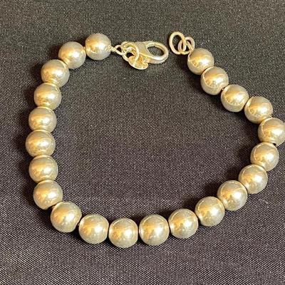 Sterling Silver Beaded Bracelet (32.9 g)