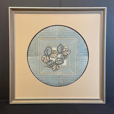 Cross Stitch Vintage Leaf Art