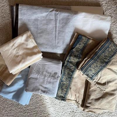 Assorted Twin Bed Linens and Pillow Cases