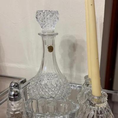 Vintage Cristal Decanter, Candle Holders and More