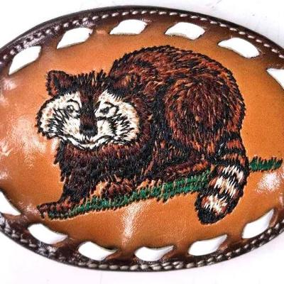 "Tony Lama" Handcrafted Leather Belt Buckle