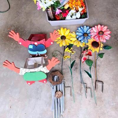 Metal Flower Lawn Stakes, Artificial Flowers, and More