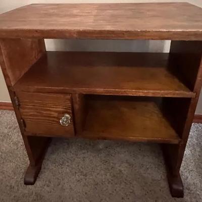 Rustic Solid Wood End Table / Media Stand