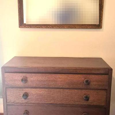 Wooden Dresser with Mirror