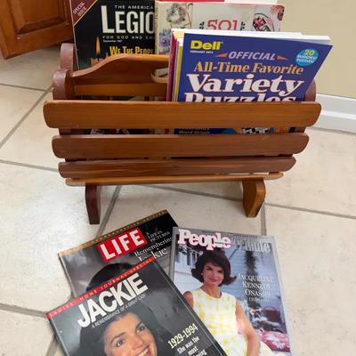 Vintage Wooden Magazine Rack and More