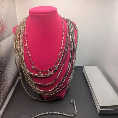 Swarovski Bracelet And Two Other Necklaces