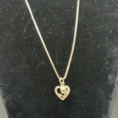 Sterling Chain And Heart Pendant 