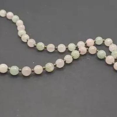 Rose Quartz And Jade Necklace 