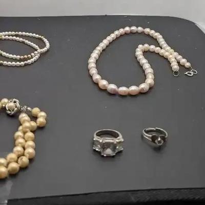 Barogue Shape  Faux Freshwater Pearls, Double Faux Pearls Bracelet Plus