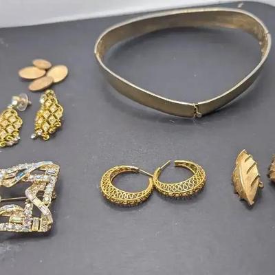 Alexis Kirk Designer Collar Necklace 1980s, Gold Filled Cuff Links Plus