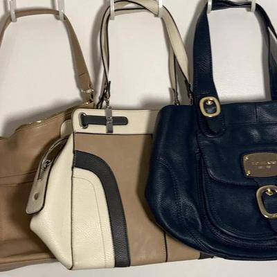 Micheal Kors Blue Leather Purse , 2 Tan Leather Purses