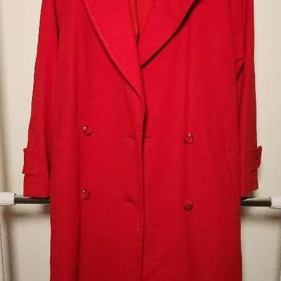 Red Wool Coat with Scarf