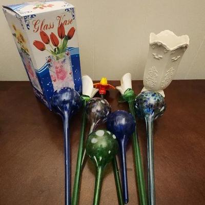Vases, Glass Flowers & Glass Watering Globes