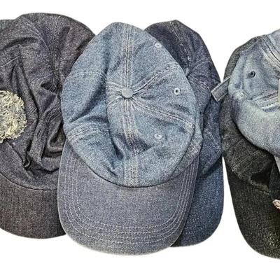 Distressed Denim Baseball Caps