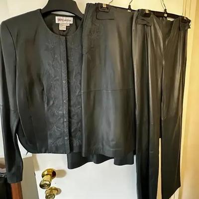 Leather Jacket/skirt/pant Set