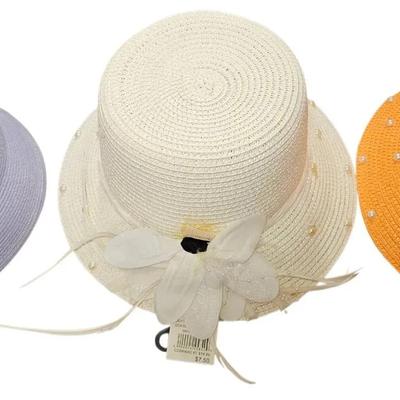 Women’s Vintage-Style Decorative Straw Cloche Sun Hats - 3-Pack Variety
