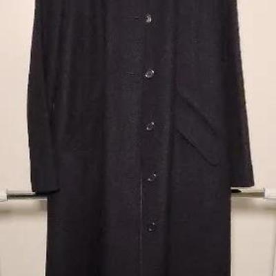 Long Navy Wool Overcoat